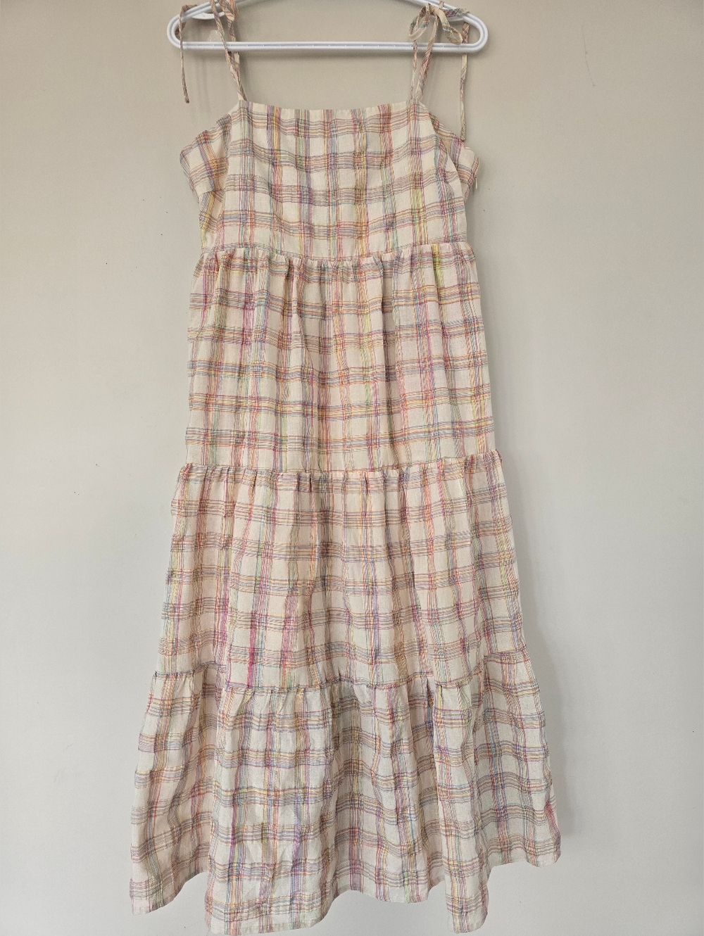 TCEC Women's Plaid Maxi dress Multi Colored Size Large. Cottage Core. Beach.boho